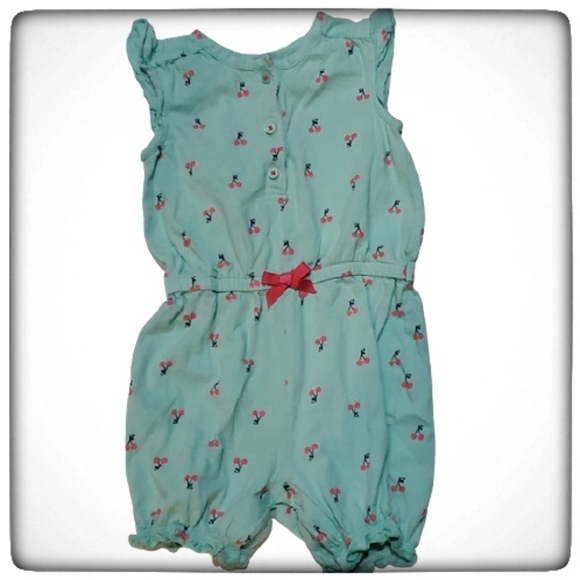 Summer Cherry Ruffled Romper Onsie-18M - Picture 1 of 8